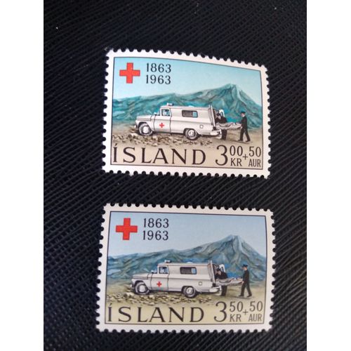 Timbre Islande Y T 330 - 331 Série : Croix-Rouge 1963 (040509 )