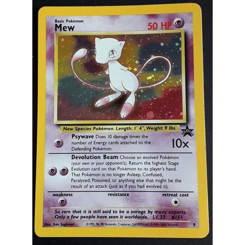 Carte Pokémon Mew 9 [Holo] Promo Black Star - Wizard 1999