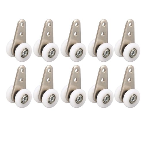 Poulie en Nylon de 23mm, support en acier inoxydable, rouleau de roue suspendu pour porte coulissante et fenêtre blanche, 10 pièces, 23mm