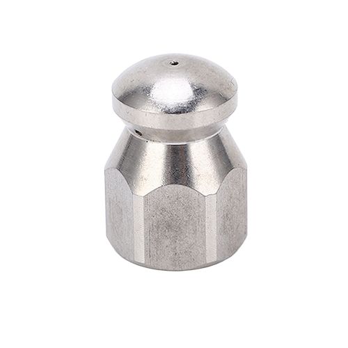 Buse de nettoyage de tuyau de nettoyeur haute pression 5000PSI, buse de nettoyage de dragage, buse de jet en acier inoxydable, tête ronde avant 1 arrière 3 trous G1/4 pouces