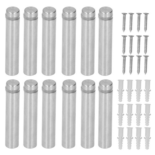 Vis d'entretoise en acier inoxydable, 12x60MM, vis de montage pour support de panneau avec ancrages muraux, 12 pièces