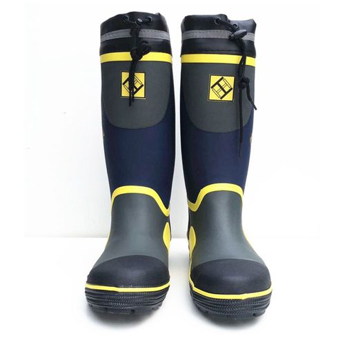 Bottes En Caoutchouc Avec Semelle En Acier, Chaussures De Pluie ImperméAbles, Couvre-Chaussures De Travail Pour L'extéRieur, Bleu, Gris, Jaune, Hh025 Ll, Taille 43-44