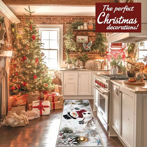 Zengowrd Tapis, Tapis De Cuisine, Tapis De Cuisine De Noël Lavable En Machine, Tapis De Sol De Cuisine Antidérapant En 3d Stéréoscopique Bonhomme De Neige, 40x120cm Tapis