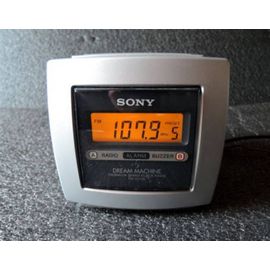 Réveil Radio Sony icf-c113l ICF-113L Gris couleur grise métallisé complet et prêt à fonctionner 3 bandes FM AM 2 couleurs au choix : vert ou ambré marron - orange 5 présélections possibles buzzer