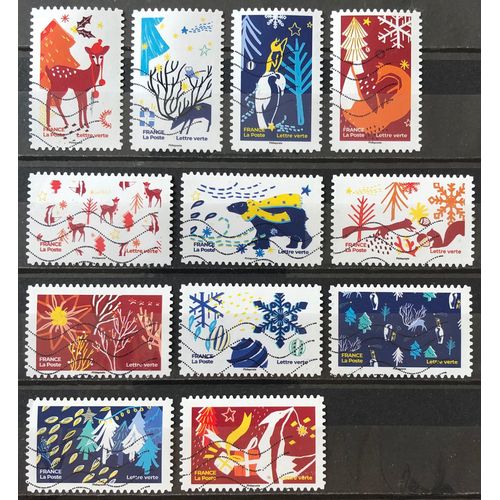 Série Noel 2021 - Très Jolis N° 2061 2062 2063 2064 2065 2066 2067 2068 2069 2070 2071 2072 Obl - France Année 2021 - Brn83 - N29169