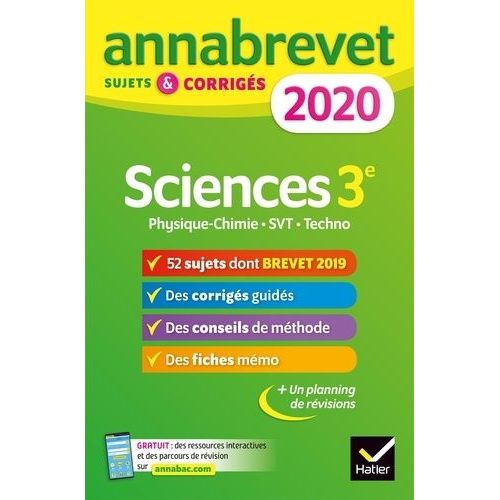 Sciences : Physique-Chimie Svt Technologie 3e - Sujets Et Corrigés
