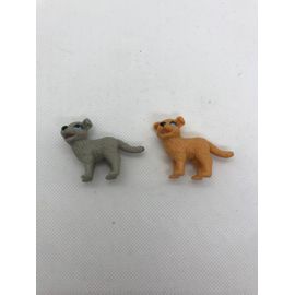 Lot 2 Chiens Chiots Vintage Fischer Price Sweetstreets Gris Marron Yeux Bleus