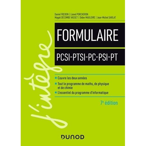 Formulaire Pcsi-Ptsi-Pc-Psi-Pt
