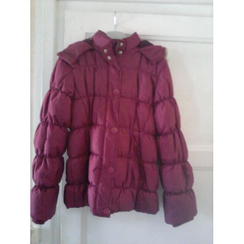 Doudoune Academy Girls Violette Taille 152cm À Capuche , Bords Fourrure