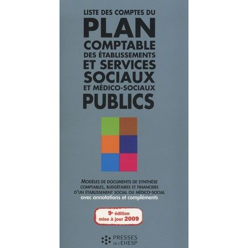 Liste Des Comptes Du Plan Comptable Des Établissements Et Services Sociaux Et Médico-Sociaux Publics