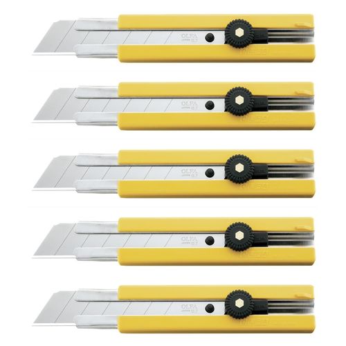 Olfa Lot De 5 Cutters H-1 Lame 25mm Blocage Par Molette