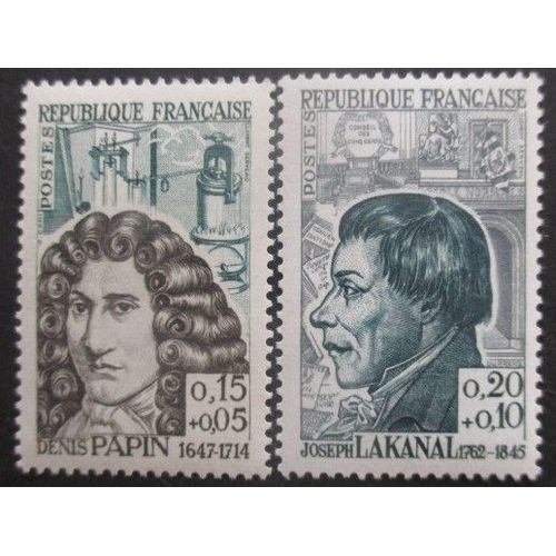 France N°1345 Et 1347 Papin Et Lakanal Neuf **