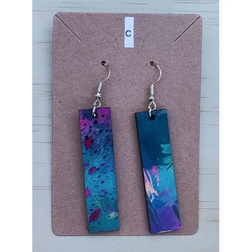 Boucles D'oreilles Bois Sublimé Modèle S009