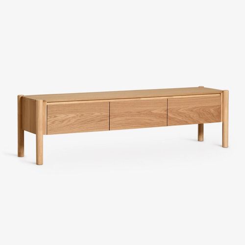Meuble Tv 185x45 Cm En Mdf Avec Placage En Chêne Munden Marron Chêne