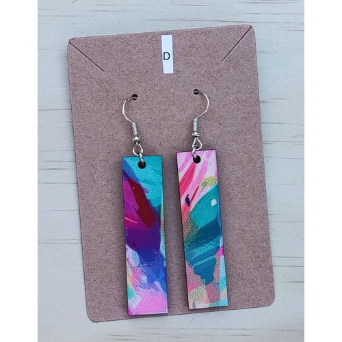 Boucles D'oreilles Bois Sublimé Modèle S010