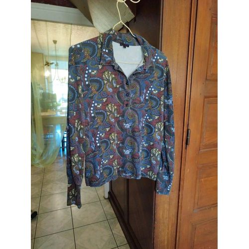 Chemise Violette Aztèque Vintage M/38 Bensimon