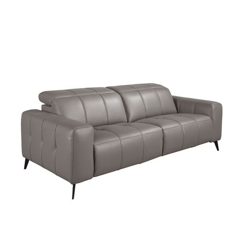 Canapé Relax 3 Places En Cuir Gris
