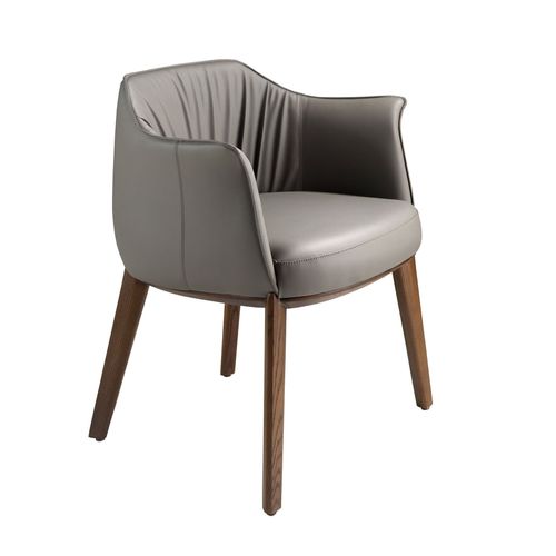 Chaise En Simili-Cuir Grise