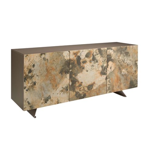 Buffet En Bois Taupe Métallisé