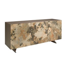 Buffet En Bois Taupe Métallisé
