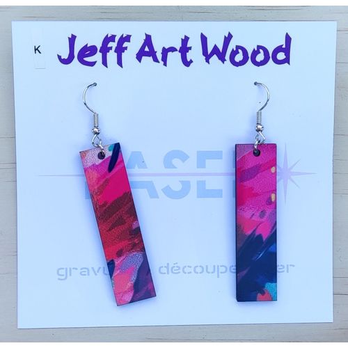 Boucles D'oreilles Bois Sublimé Modèle S016