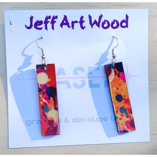 Boucles D'oreilles Bois Sublimé Modèle S017