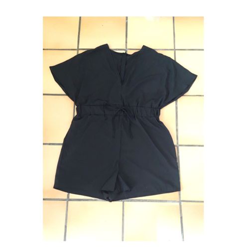 Combinaison Short Tres Grande Taille Femme Noir 100% Polyester Taille 54 3xl Tres Elegant Taille Elastique Large Entretien Facile Mode Toute La Journee