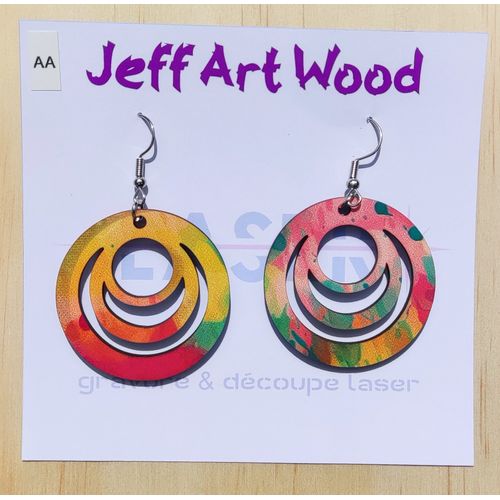 Boucles D'oreilles Bois Sublimé Modèle S020