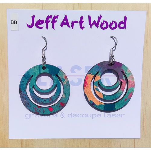 Boucles D'oreilles Bois Sublimé Modèle S021