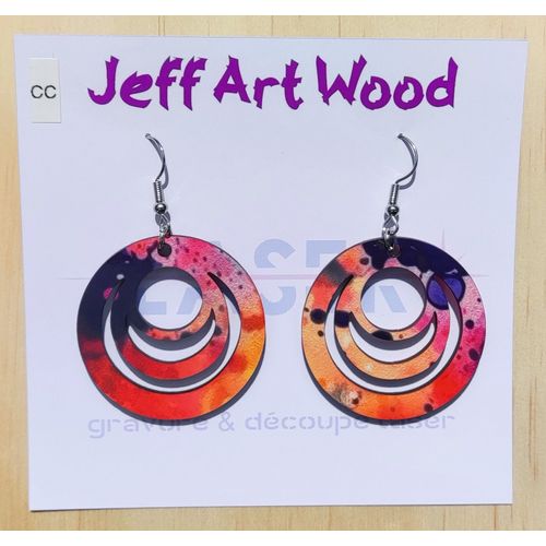 Boucles D'oreilles Bois Sublimé Modèle S022