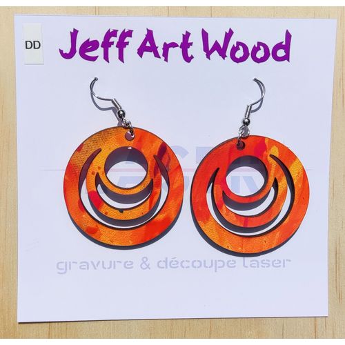 Boucles D'oreilles Bois Sublimé Modèle S023