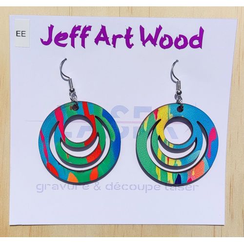 Boucles D'oreilles Bois Sublimé Modèle S024