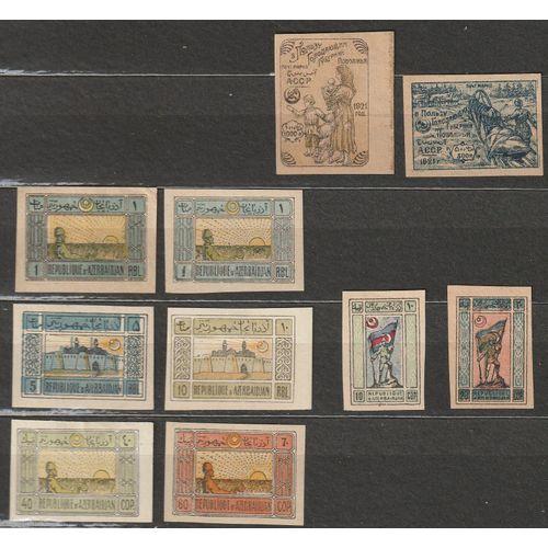 Azerbaidjan, Lot De 10 Premiers Timbres De 1919, 1921,