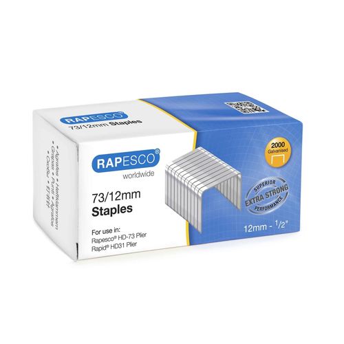 Rapesco Boite De 2000 Agrafes 73/12 Mm Galvanisées
