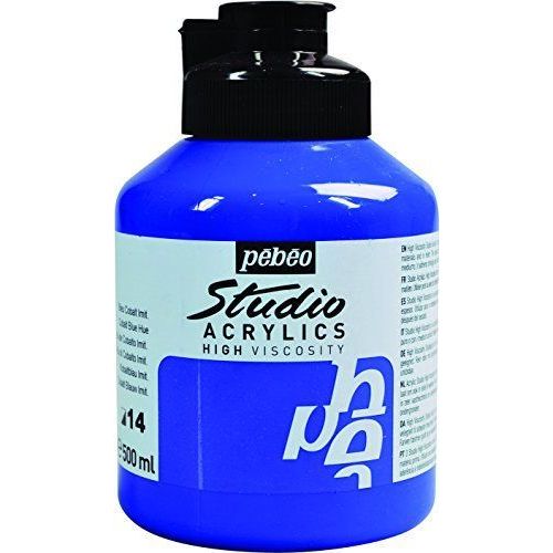 Peinture Acrylique - Bleu Cobalt - 14 - Pébéo Studio - Pot De 500ml