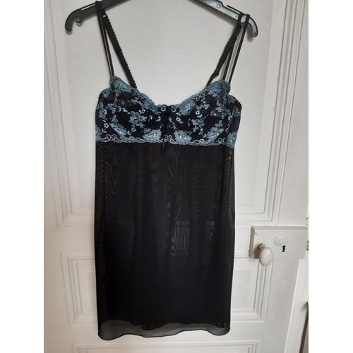 Très Élégante Sexy Nuisette Femme En Voile Noire Taille 36/38 Idée Cadeau