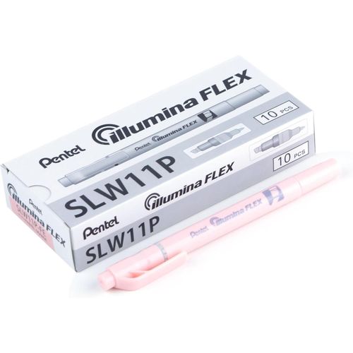 Pentel Lot De 10 Surligneurs Illumina Flex Pastel, Orange Pastel