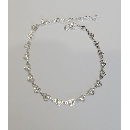 Chaine Cheville Argentee Petits Coeurs !