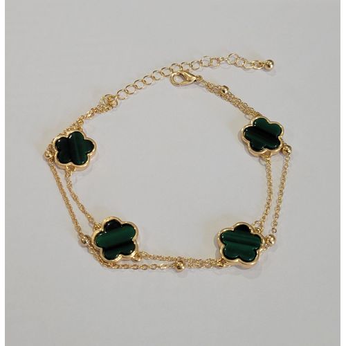 Chaine Cheville Double Rang Fleurs Vertes !