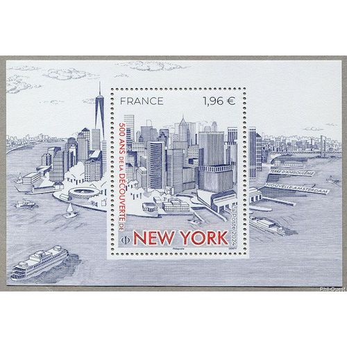 500 Ans De La Découverte De New York Feuillet 5769 Année 2024 N° 5769 Yvert Et Tellier Luxe
