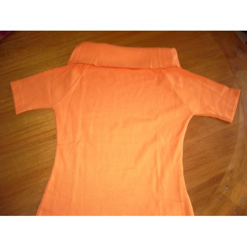 T-Shirt La Redoute Orange Taille 38/40 Col Original