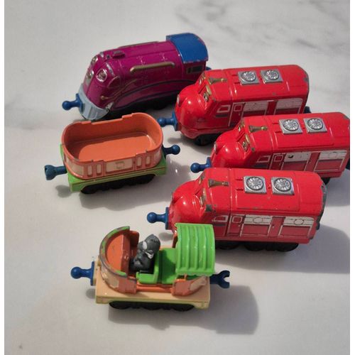 Lot 6 Pièces Chuggington Train Locomotive En Metal