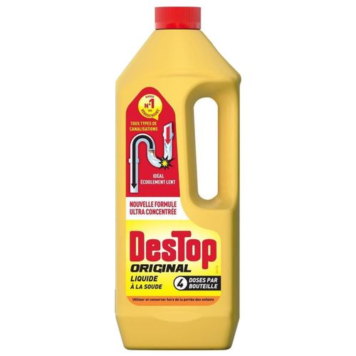 DESTOP Déboucheur Liquide ORIGINAL - 4 doses par Flacon de 950ml