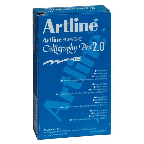 Artline Lot De 12 Marqueurs "Calligraphy Pen" Pointe 2 Mm Coloris Bleu