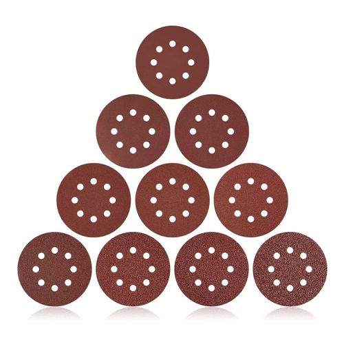 100 PièCes 5 Pouces 8 Trous Disques Abrasifs 60 80 100 120 150 Papier De Verre Rond Pour Le Nettoyage De Polissage