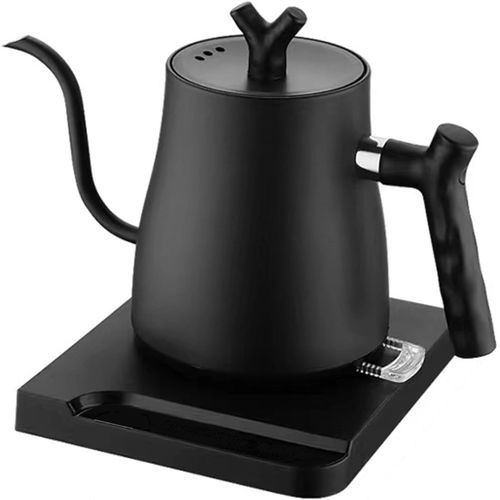Bouilloire À Col De Cygne, Théière Électrique 1.0L Noir Theiere Electrique En Acier Inoxydable Chauffage Rapide Chaud Pour Café Et Thé