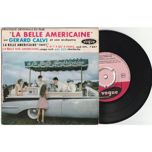 45t Ep Bande Originale Du Film La Belle Americaine De Robert Dhéry / Musique De Gérard Calvi - Languette + Centreur