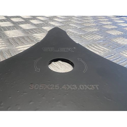 Lame silex 3 dents tri arc débroussailleuse diam 300 mm Alésage 25,4 mm épaisseur 3 mm