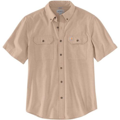 Loose Chambray S/S Chemise Taille Xl, Beige