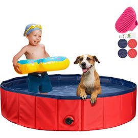 Piscine Pour Chiens Stable | Pataugeoire Pour Chiens | Piscine Pliable Avec Valve De Vidange | Baignoire Antidérapante | Piscine À Balles Pour Enfants | Bain De Balles Avec Brosse [Piscine168]